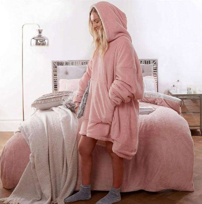 Ladies TV Blanket Hoodie  - Pink