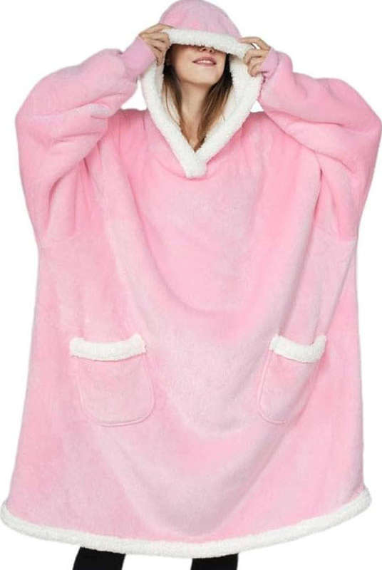 Ladies TV Blanket Hoodie  - Pink