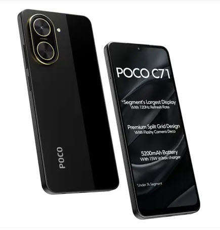Power Black Xiaomi Poco C71 128GB Mobile Phone 120hz Screen Global Version