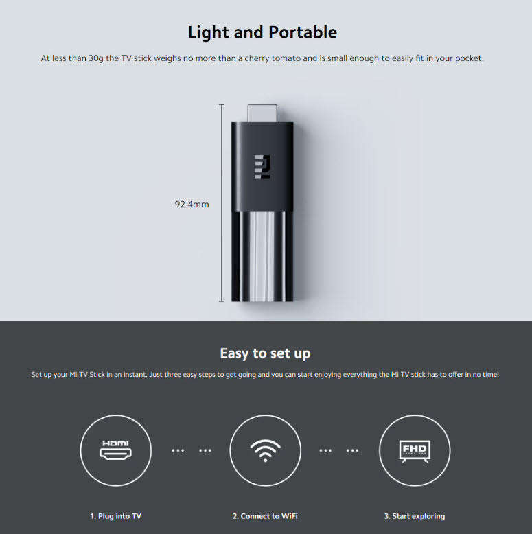 4K Xiaomi Mi TV Stick Dolby Digital Chromecast & Google Assist
