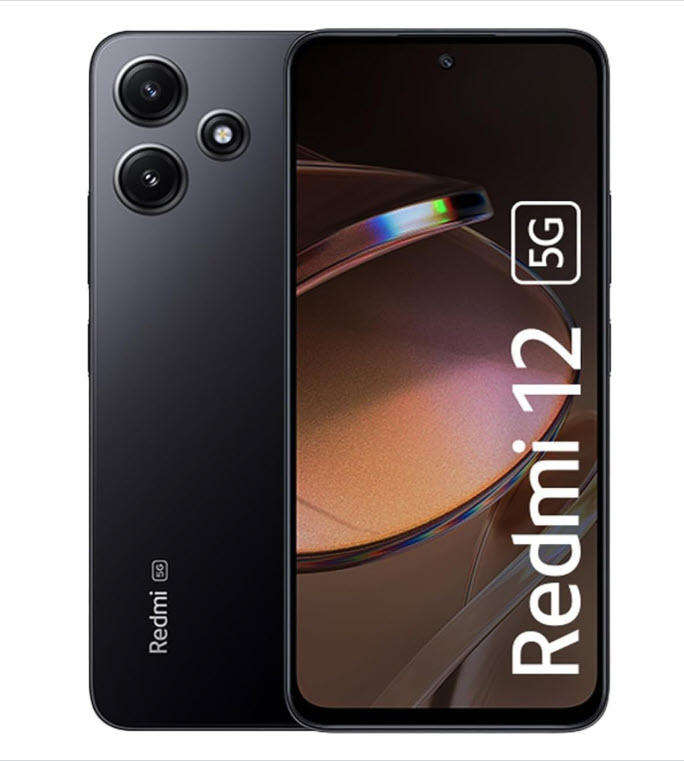 Midnight Black Xiaomi Redmi 12 5G 4GB/128GB 6.79 90Hz Display Mobile Phone