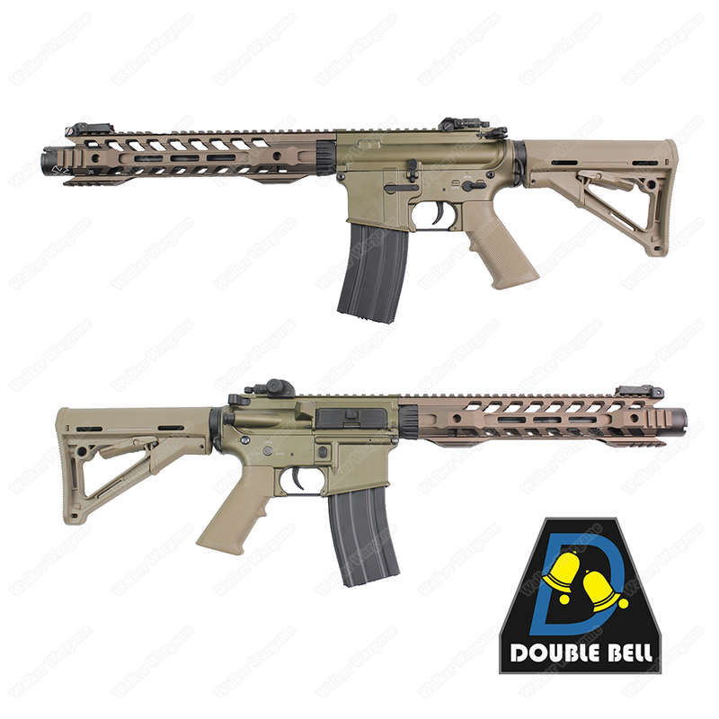 Double Bell 076 M4 w/ 12" Skeletonized Handguard Airsoft AEG Rifle Tan