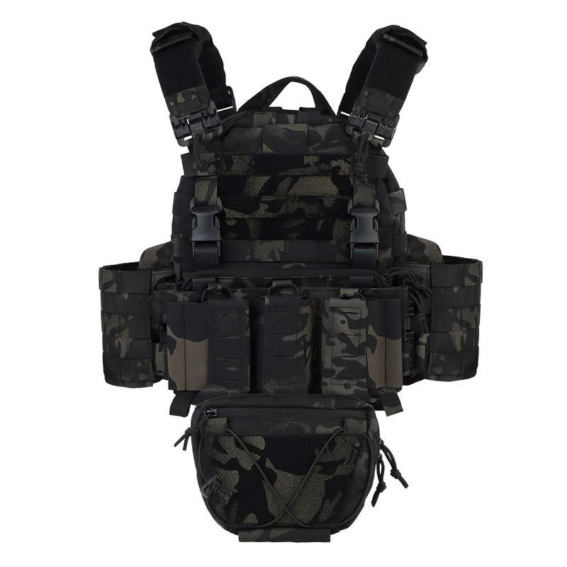 WST ARC Tactical Molle Vest With Belly Pouch -Multicam Black