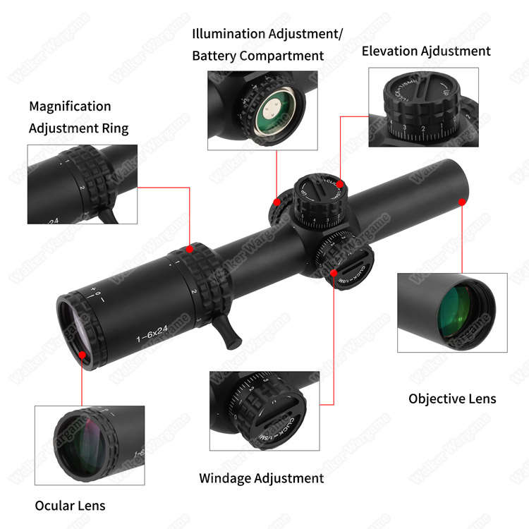 FOCUHUNTER 1-6x24 Second Focal Plane Rifle Scopes 0137