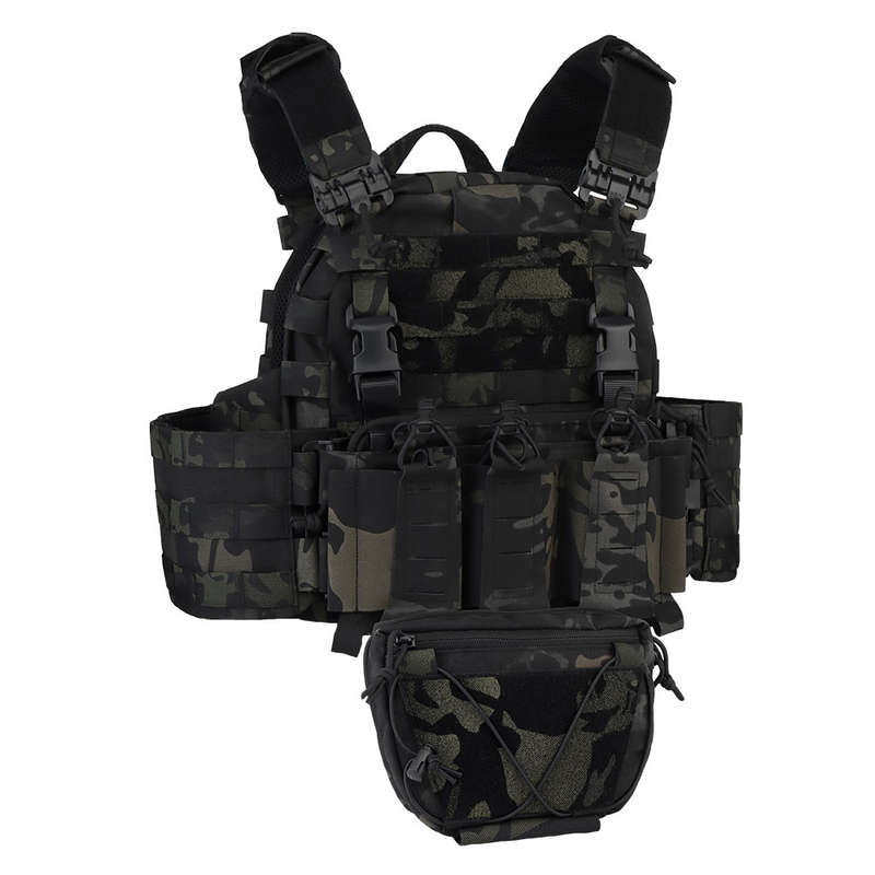 WST ARC Tactical Molle Vest With Belly Pouch -Multicam Black