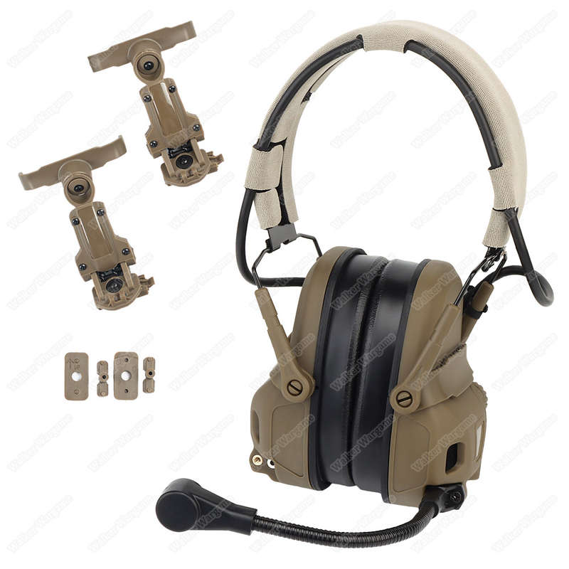WST GEN 6 tactical headsetSound pickup and noise reduction with Multi Mount Tan