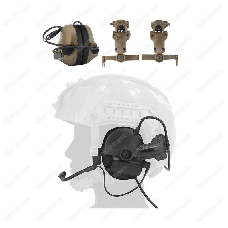 WST C5 Helmet Side Folding Head Set Communication Headsets Tan