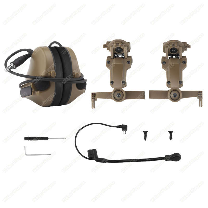 WST C5 Helmet Side Folding Head Set Communication Headsets Tan