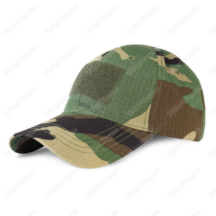 Operator Cap Velcro Flag Blood Patch - Classic Woodland Camo