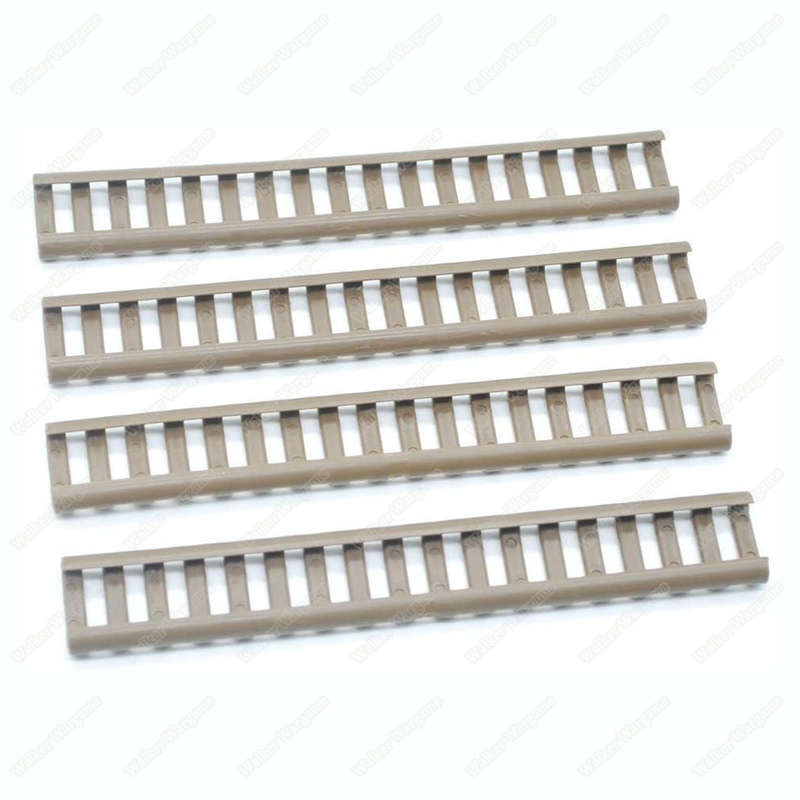Tan Picatinny Ladder Rail Rubber Covers Rail Protector ( Pack of 4 )