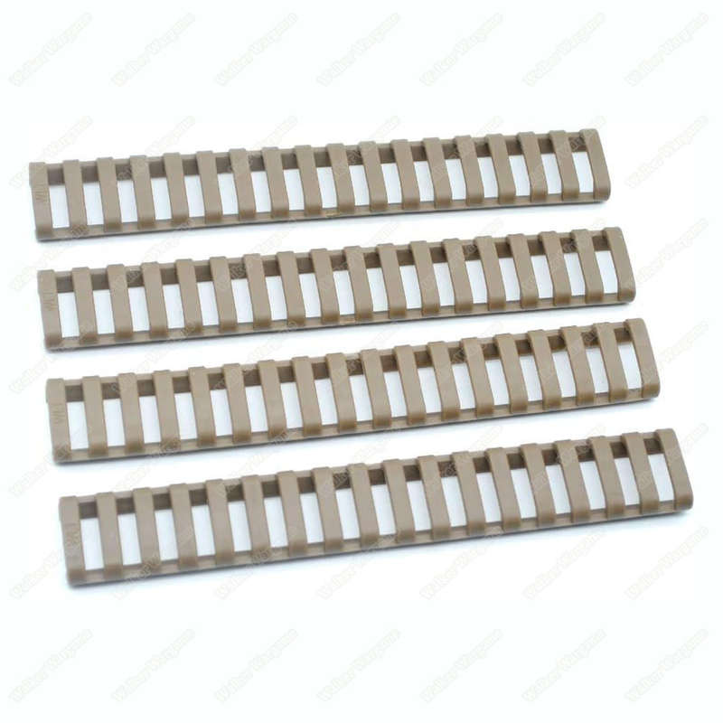 Tan Picatinny Ladder Rail Rubber Covers Rail Protector ( Pack of 4 )