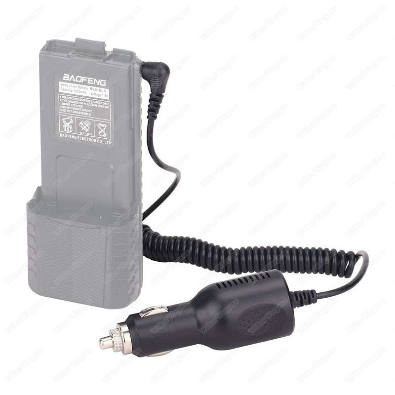 ABBREE 12-24V Car Charge Cable Line for BaoFeng Radio UV-5R, UV-82,
