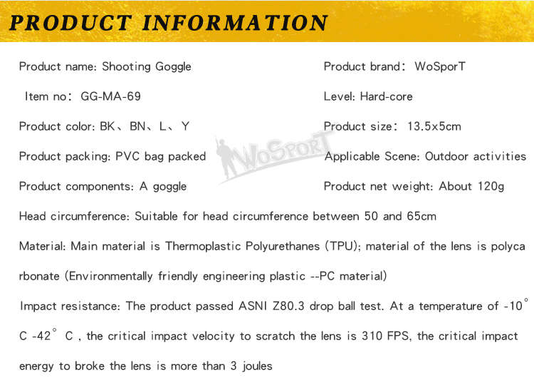 WST Shooting Safety Glasses ANSI Z80.3 Black Frame Clear Lens