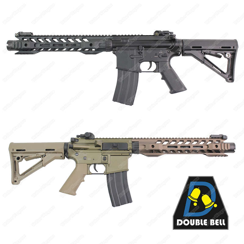 Double Bell 076 M4 w/ 12" Skeletonized Handguard Airsoft AEG Rifle Black