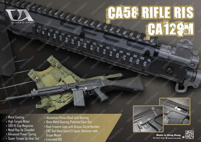 Classic Army CA58 SA58 RIS Carbine Metal Airsoft AEG