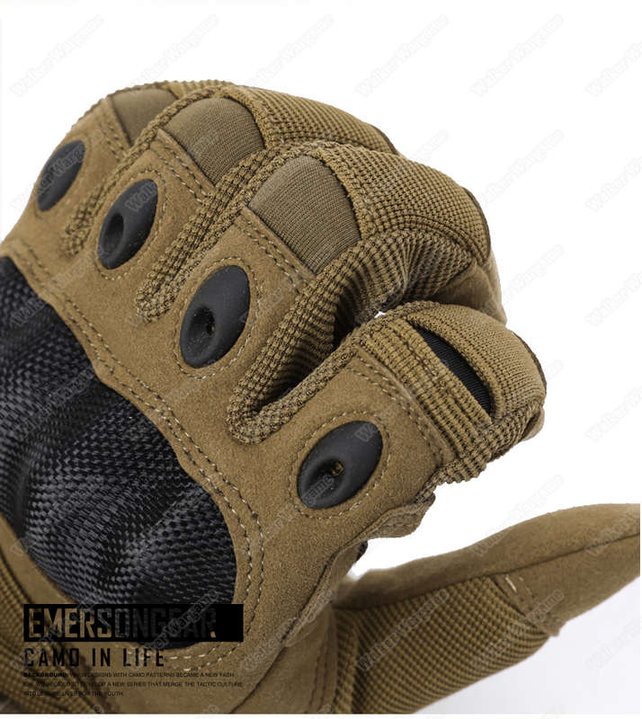 Emerson Assult Tactical Full Finger Hard Knuckle Gloves - SWAT Black XL