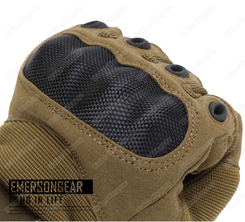 Emerson Assult Tactical Full Finger Hard Knuckle Gloves - SWAT Black XL