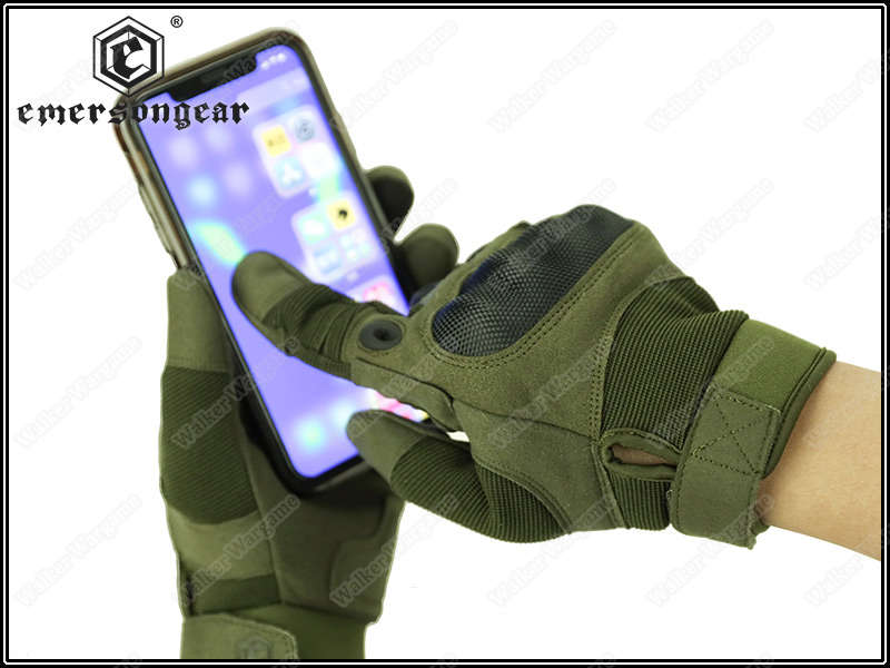 Emerson Assult Tactical Full Finger Hard Knuckle Gloves - SWAT Black XL
