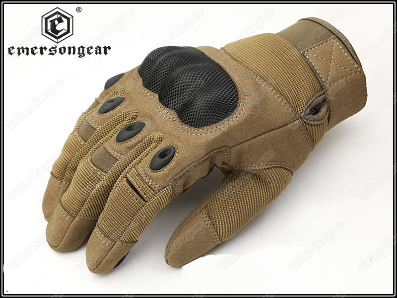 Emerson Assult Tactical Full Finger Hard Knuckle Gloves - SWAT Black XL