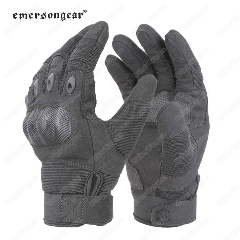 Emerson Assult Tactical Full Finger Hard Knuckle Gloves - SWAT Black XL
