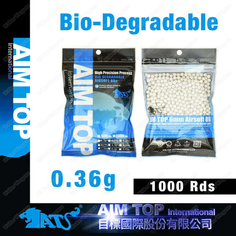 AIM TOP Heavy BIO 0.36g Sniper Precision BB 1000rds Pack