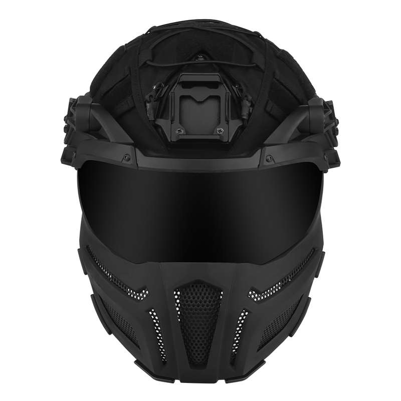WST FPL FAST Helmet Fully Protected Version Light Weight Mask + Goggle Black