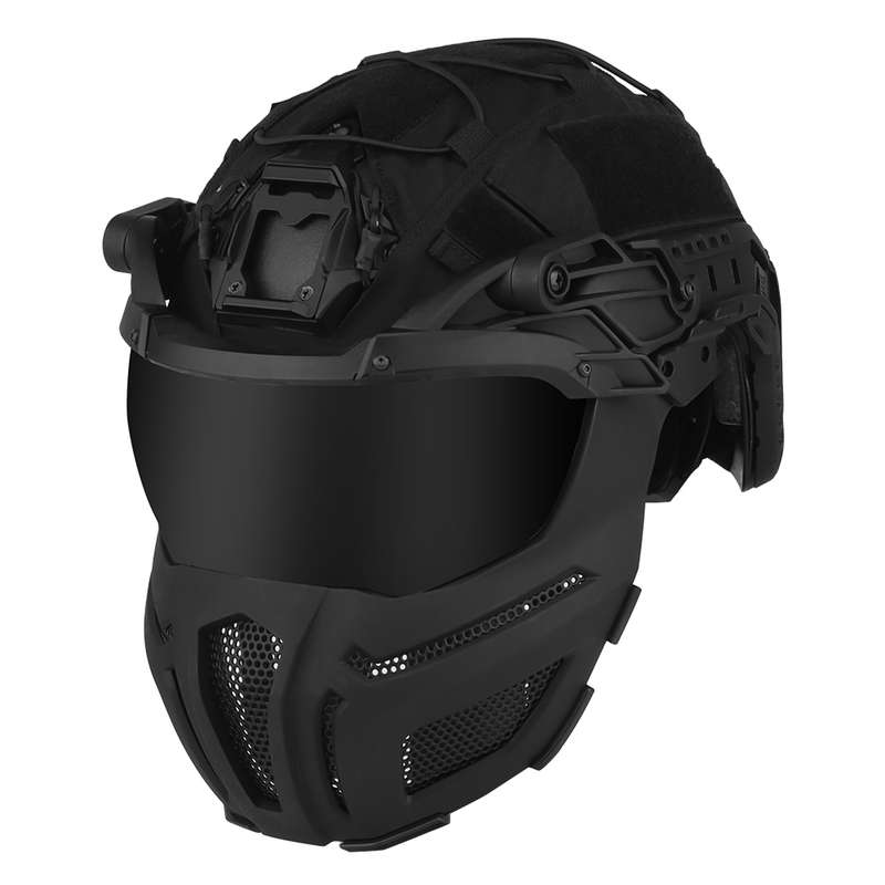 WST FPL FAST Helmet Fully Protected Version Light Weight Mask + Goggle Black