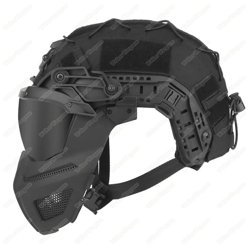 WST FPL FAST Helmet Fully Protected Version Light Weight Mask + Goggle Black