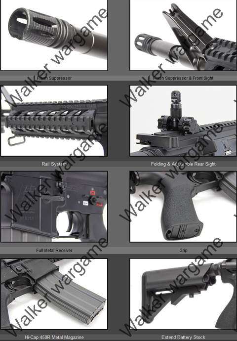 G&G GC16 Full Metal Combat Machine Raider-L Airsoft Rifle - Black