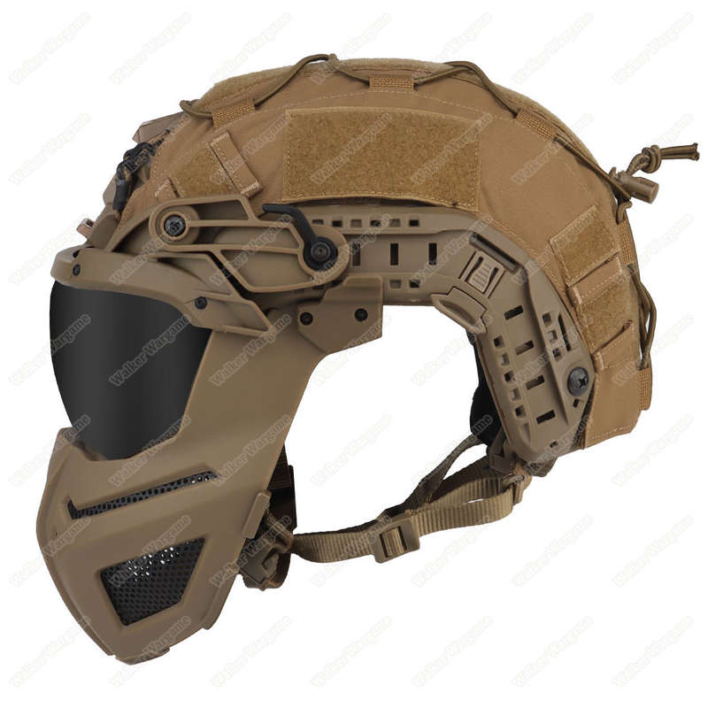 WST FPL FAST Helmet Fully Protected Version Light Weight Mask + Goggle Tan