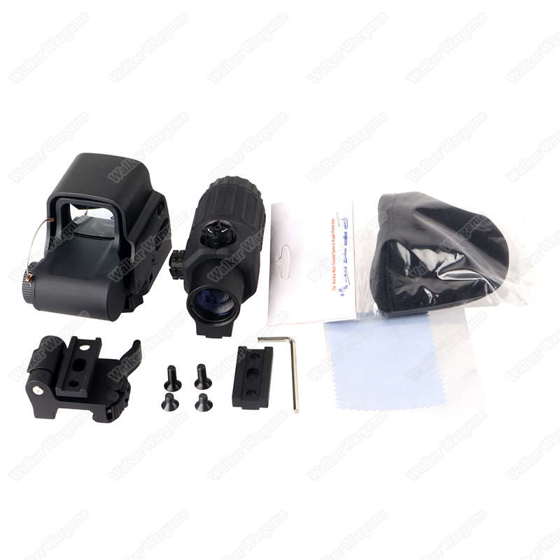 558 Holographic Sight & G33 Magnifier with Flip Mount Picatinny Rail-BK 0030