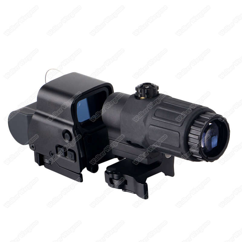 558 Holographic Sight & G33 Magnifier with Flip Mount Picatinny Rail-BK 0030