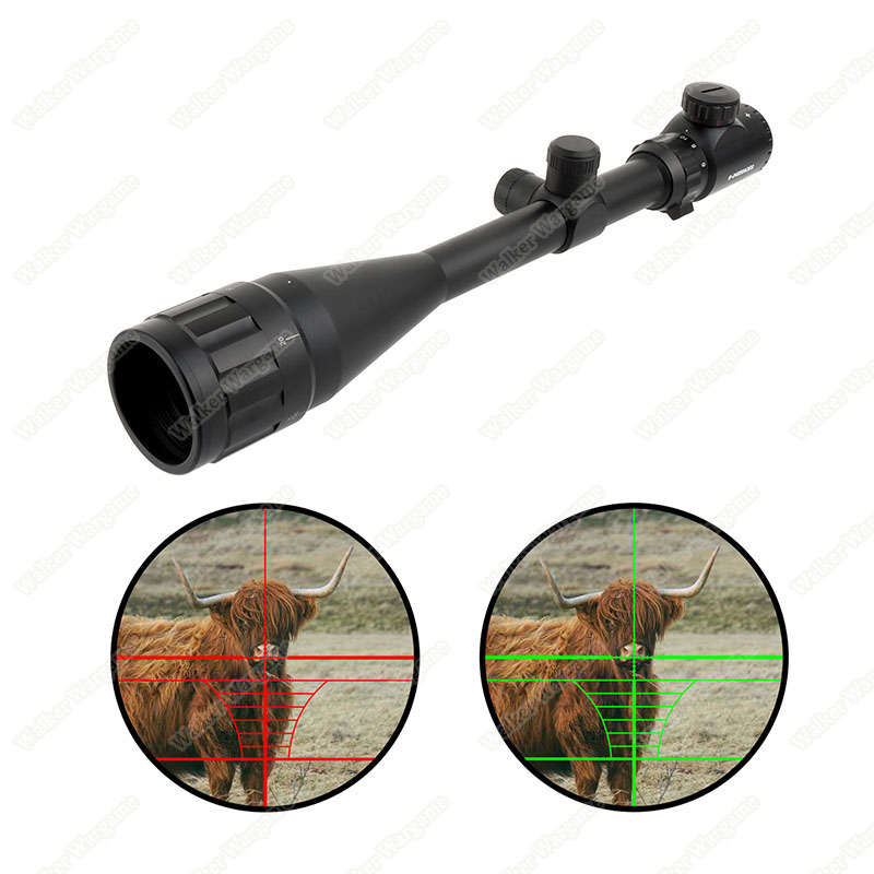 6-24x50 AOEG Red/Green Illuminated Rifle Scope With Mount