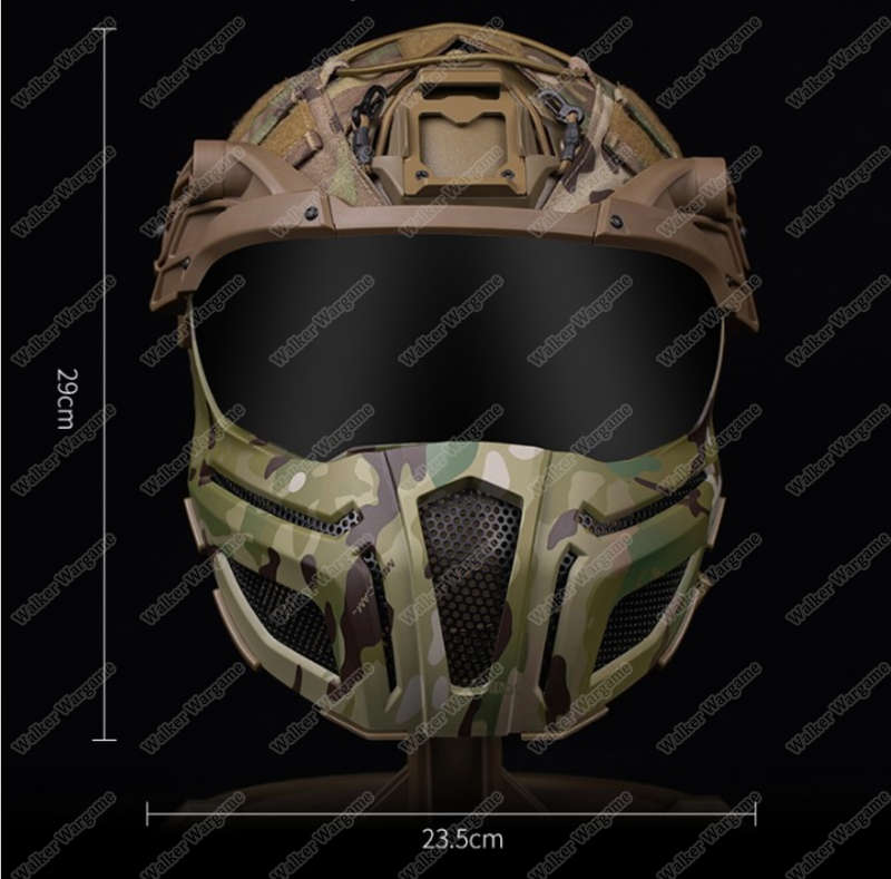 WST FPL FAST Helmet Fully Protected Version Light Weight Mask + Goggle Tan