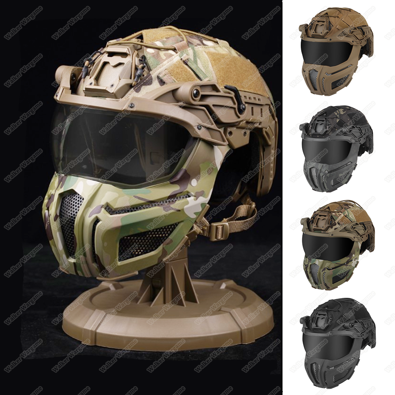 WST FPL FAST Helmet Fully Protected Version Light Weight Mask + Goggle Tan