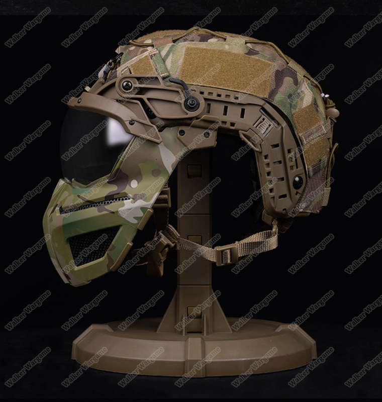 WST FPL FAST Helmet Fully Protected Version Light Weight Mask + Goggle Tan