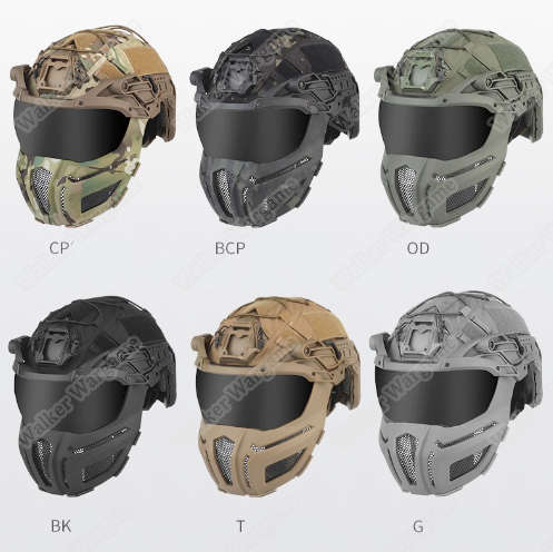 WST FPL FAST Helmet Fully Protected Version Light Weight Mask + Goggle Tan