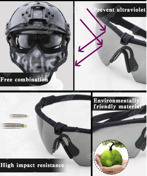 WST Shooting Safety Glasses ANSI Z80.3 Black Frame Clear Lens