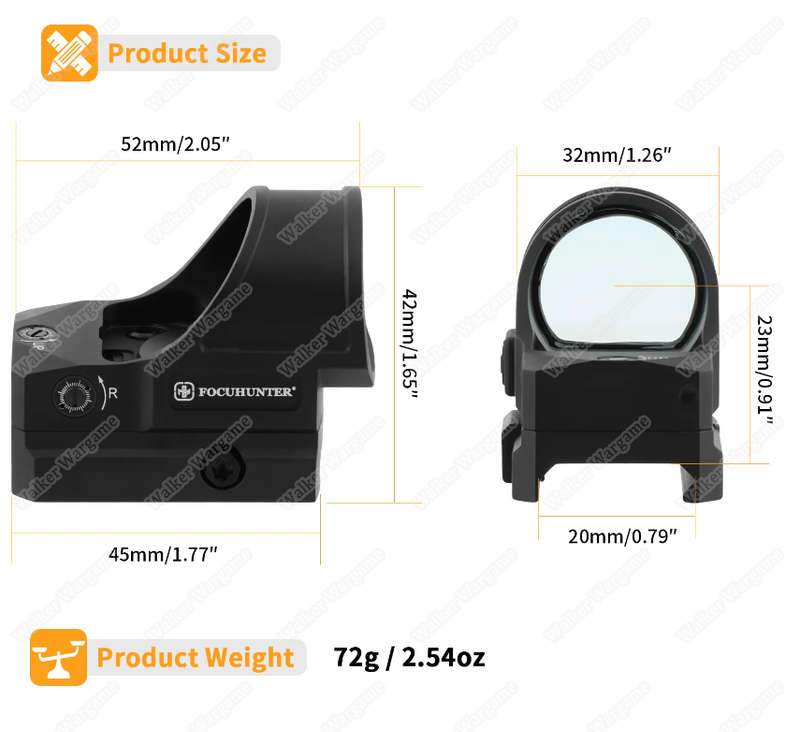 Focuhunter Titan 1X26mm Red Dot With Shake wake MZJ-RDP-0011