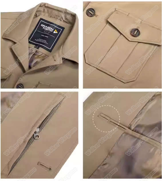 Dragon Tooth YL Safari Vintage Style Jacket - Coyote Brown Size XL