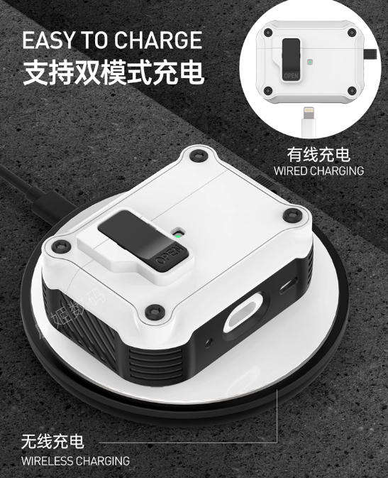 Airpods Pro Case Cover with Lock, Carbon Fiber Texture Hard Shell