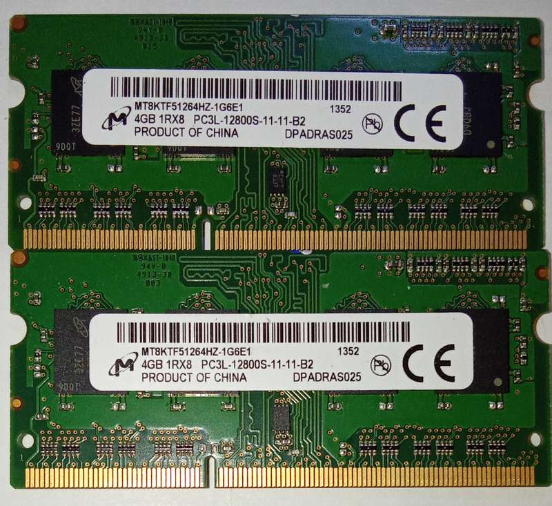 Laptop RAM DDR3 1600 - 4GB Each for 8GB