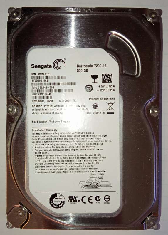 5 Vintage HDD Bundle - Perfect working Order (2x 3.5" 500GB, 160GB 3.5", 80GB 3.5", 500GB 2.5")