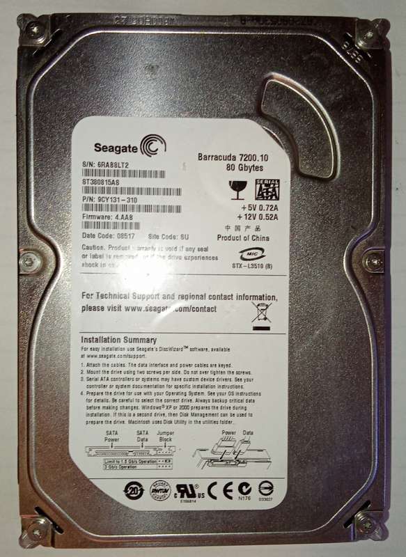 5 Vintage HDD Bundle - Perfect working Order (2x 3.5" 500GB, 160GB 3.5", 80GB 3.5", 500GB 2.5")