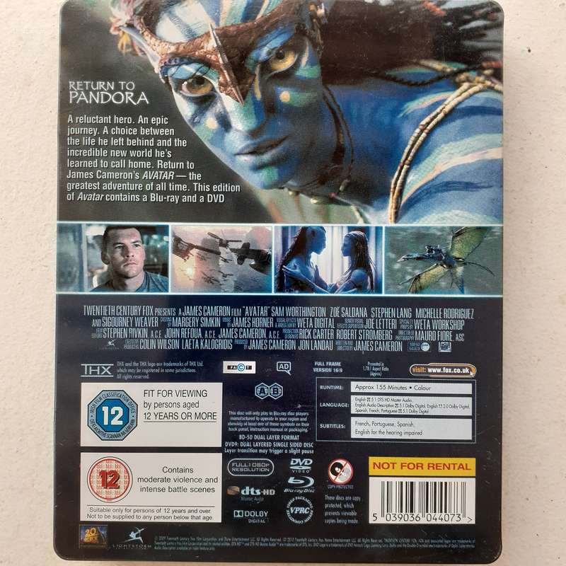Avatar (A James Cameron Film) [Steelbook Blu-ray Movie + DVD Set]