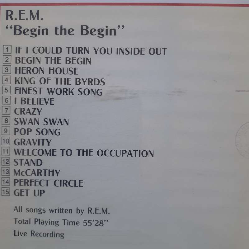 R.E.M. - Begin The Begin [Live On Stage Series] (1993)