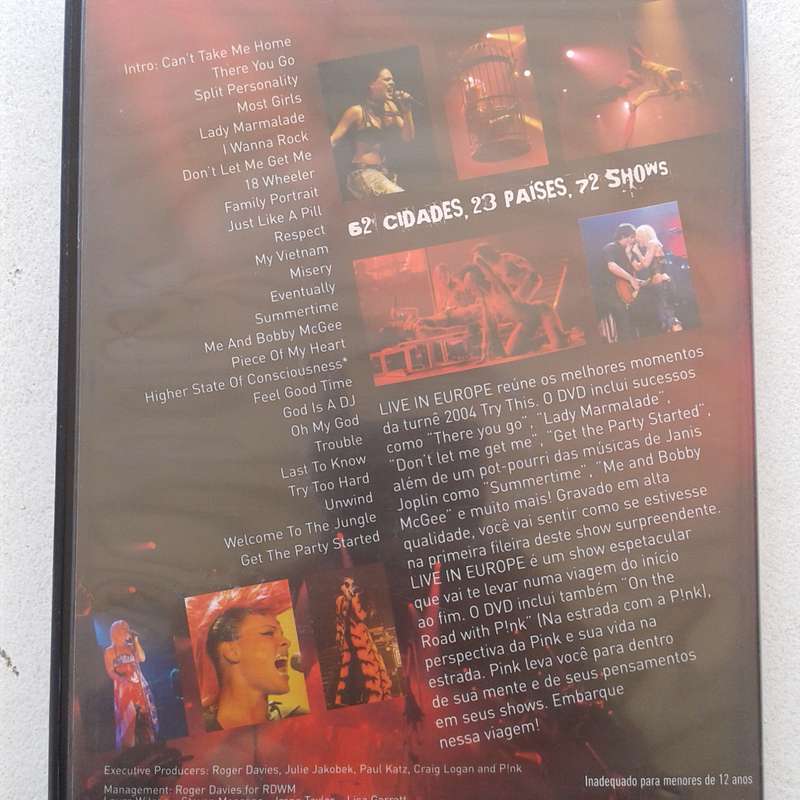 P!NK - Live In Europe: Da Turnê 2004 Try This Tour [DVD] (Brazilian Release)