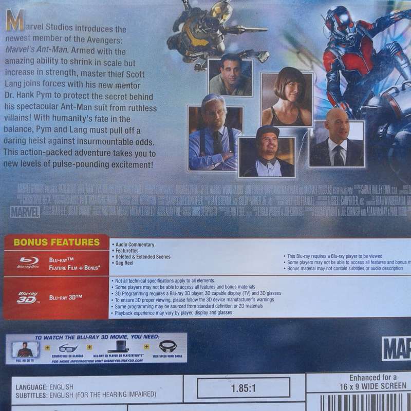 Ant-Man - Rudd / Cannavale [3-D Blu-ray + 2-D Blu-ray Movie]
