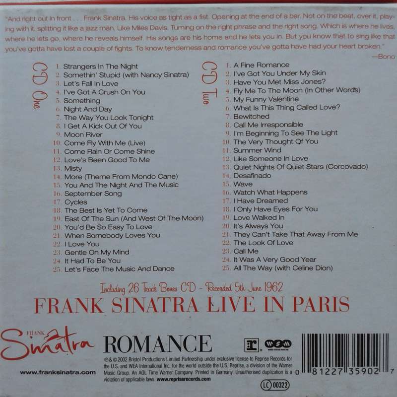 Frank Sinatra - Romance [Ltd Ed 3 CD Box] (2002)