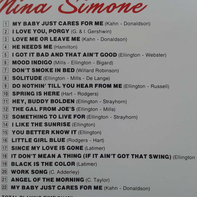 Nina Simone - My Baby Just Cares For Me (1990)